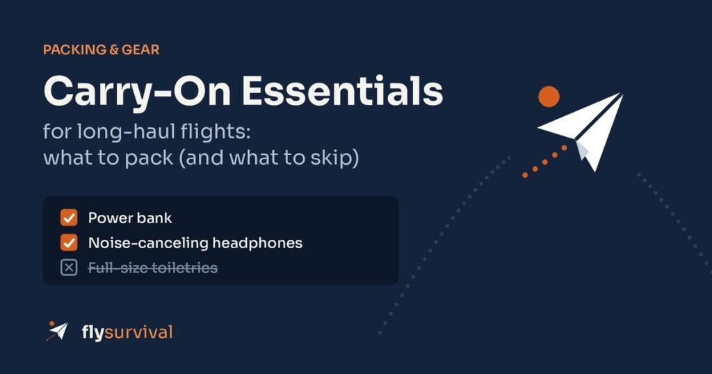 Checklist of carry-on essentials for long-haul flights