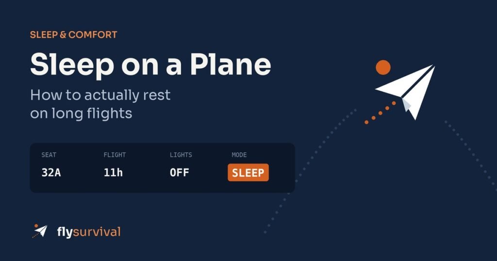 Airplane seat board showing sleep mode on a long flight